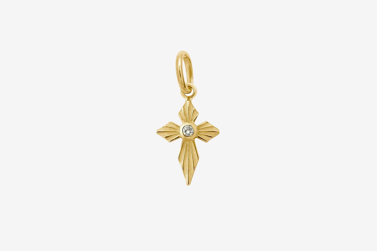 Gigi Clozeau 18k Gold Croix Lumière Diamond Pendant