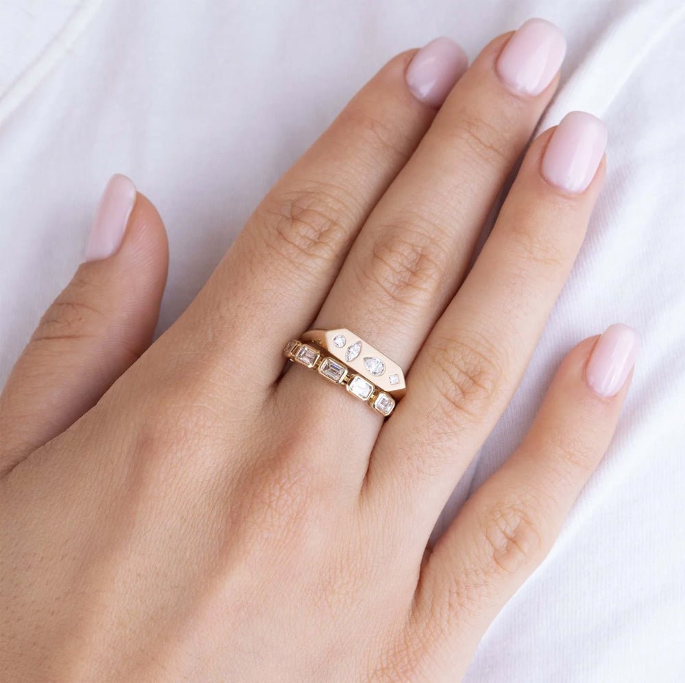 Zoe Chicco 14k Diamond Mosaic Signet Ring – Gem
