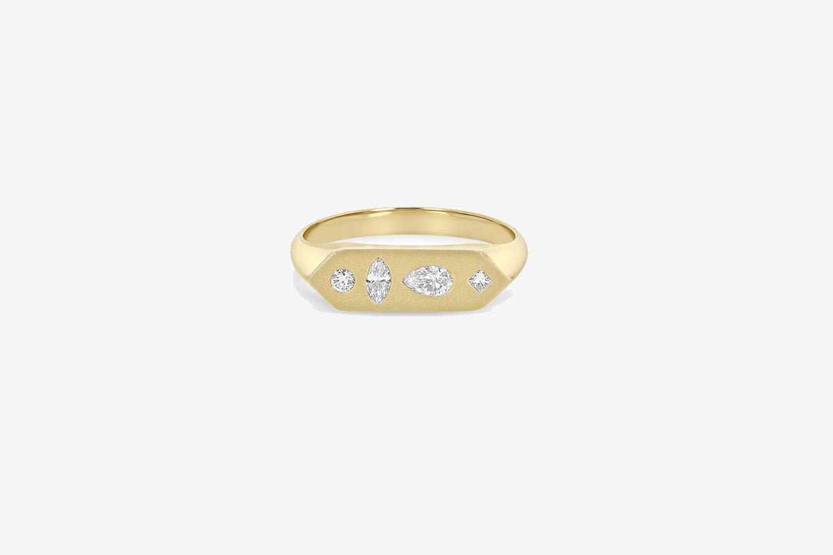 Zoe Chicco 14k Diamond Mosaic Signet Ring – Gem