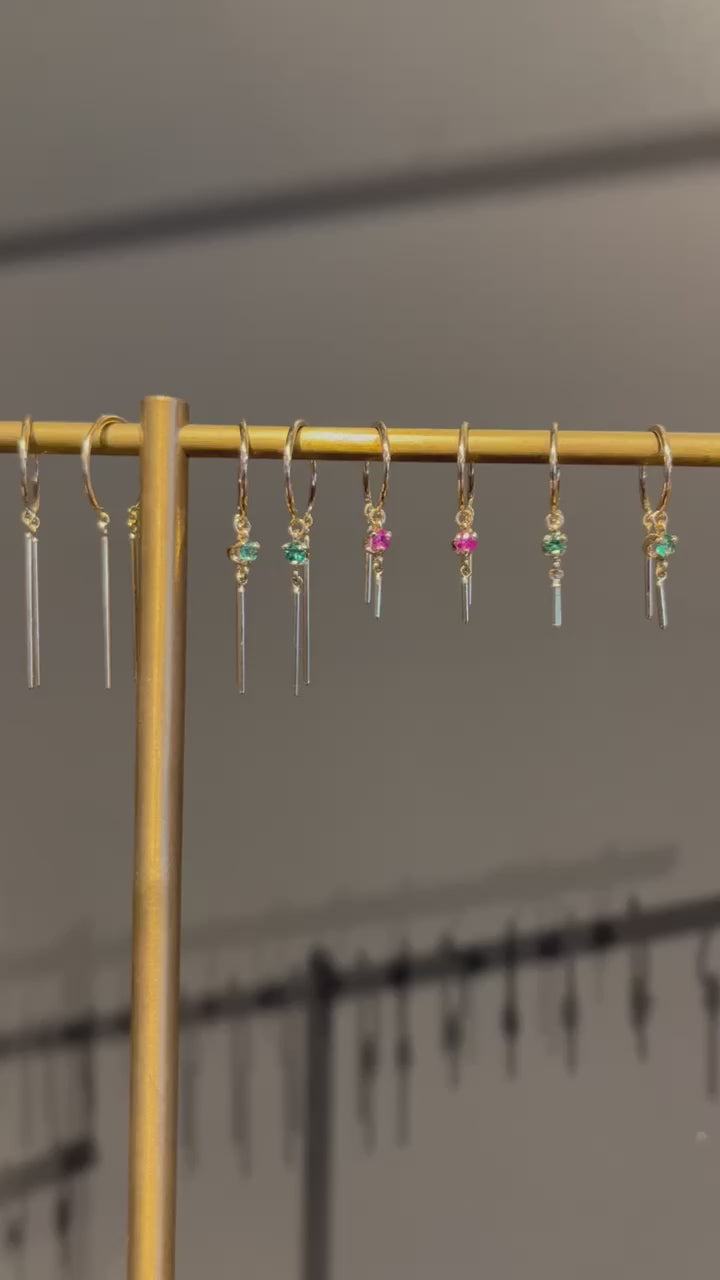 14k Gemstone Baby Chime - Single Earring