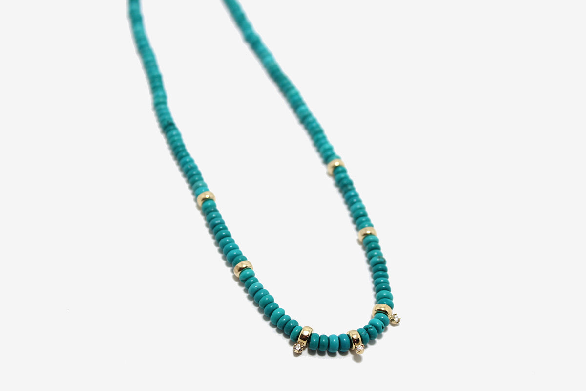 Load image into Gallery viewer, Zoe Chicco 14k Gold &amp;amp; Turquoise Bead Necklace
