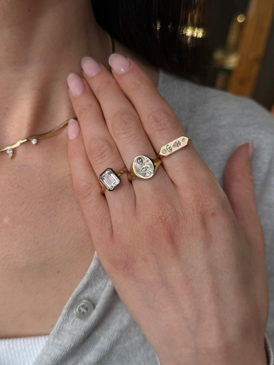 Zoe Chicco 14k Diamond Mosaic Signet Ring – Gem