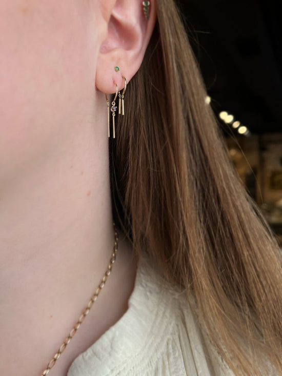14k Gemstone Chime - Single Earring