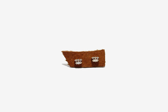 14k Gold Asymmetrical Diamond Stud Earrings