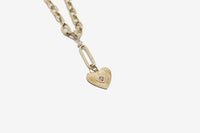14k Gold Bezel Diamond Fluted Heart Pendant