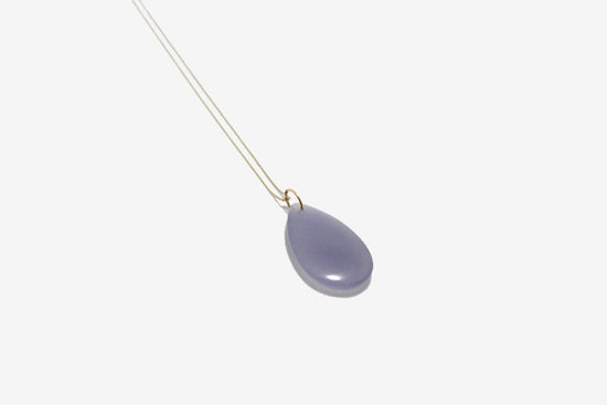 14k Gold Chalcedony Drop Necklace