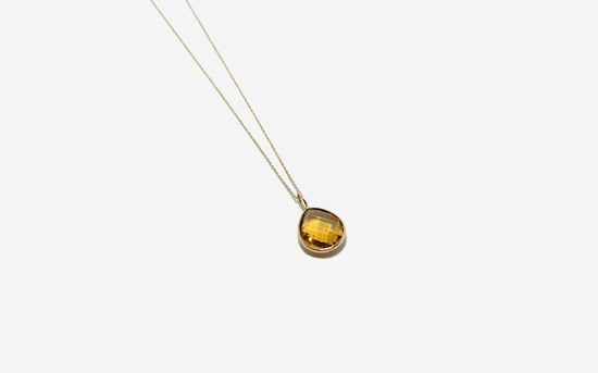 14k Gold Citrine Necklace