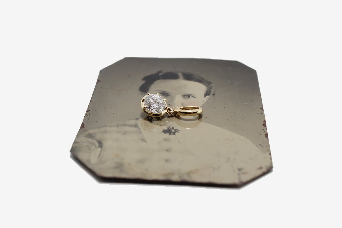 14k Gold Clip - On Lab Diamond Charm
