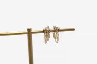 14k Gold Diamond Curb Chain Waterfall Earrings