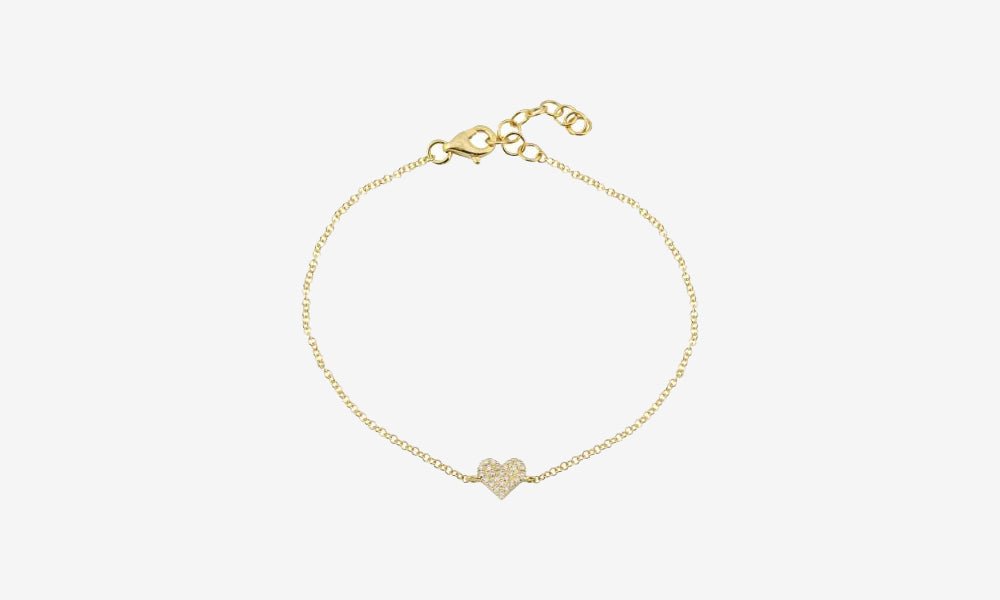 14k Gold Diamond Heart Bracelet