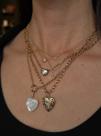 14k Gold Diamond Heart Necklace