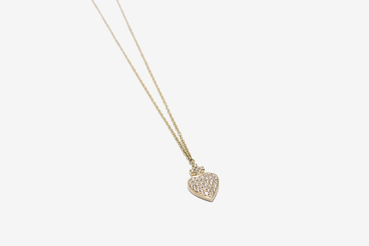 14k Gold Diamond Sacred Heart Necklace