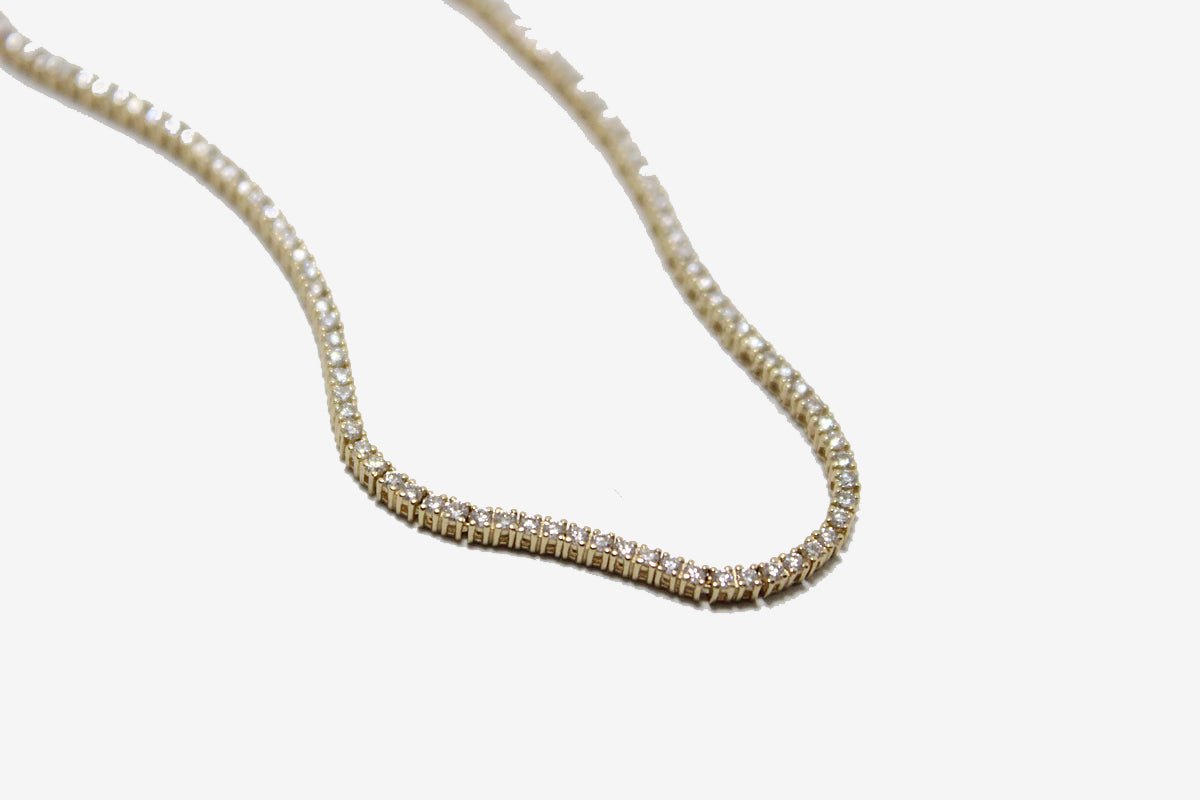 14k Gold Diamond Tennis Necklace