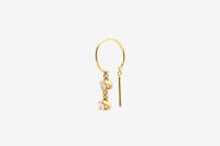 14k Gold Double Diamond Baby Chime - Single Earring