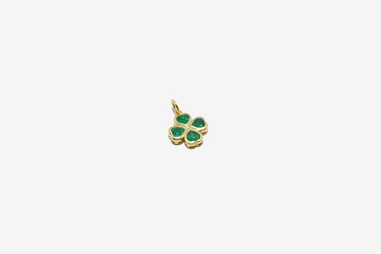 14k Gold Emerald Clover Pendant