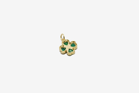 14k Gold Emerald Clover Pendant