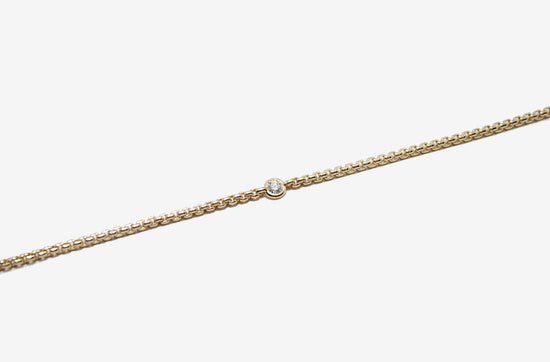 14k Gold Floating Diamond Box Chain Bracelet