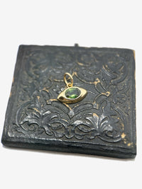14k Gold Gemstone Eye Pendant