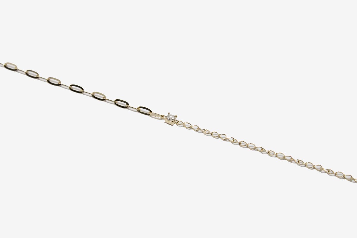 14k Gold Mixed Chain Diamond Bracelet