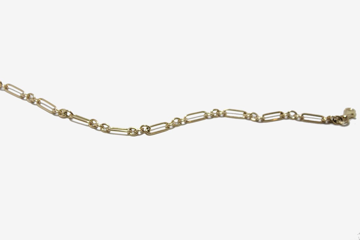 14k Gold Mixed Paperclip + Rolo Chain Bracelet