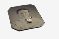 14k Gold Oval Diamond Charm