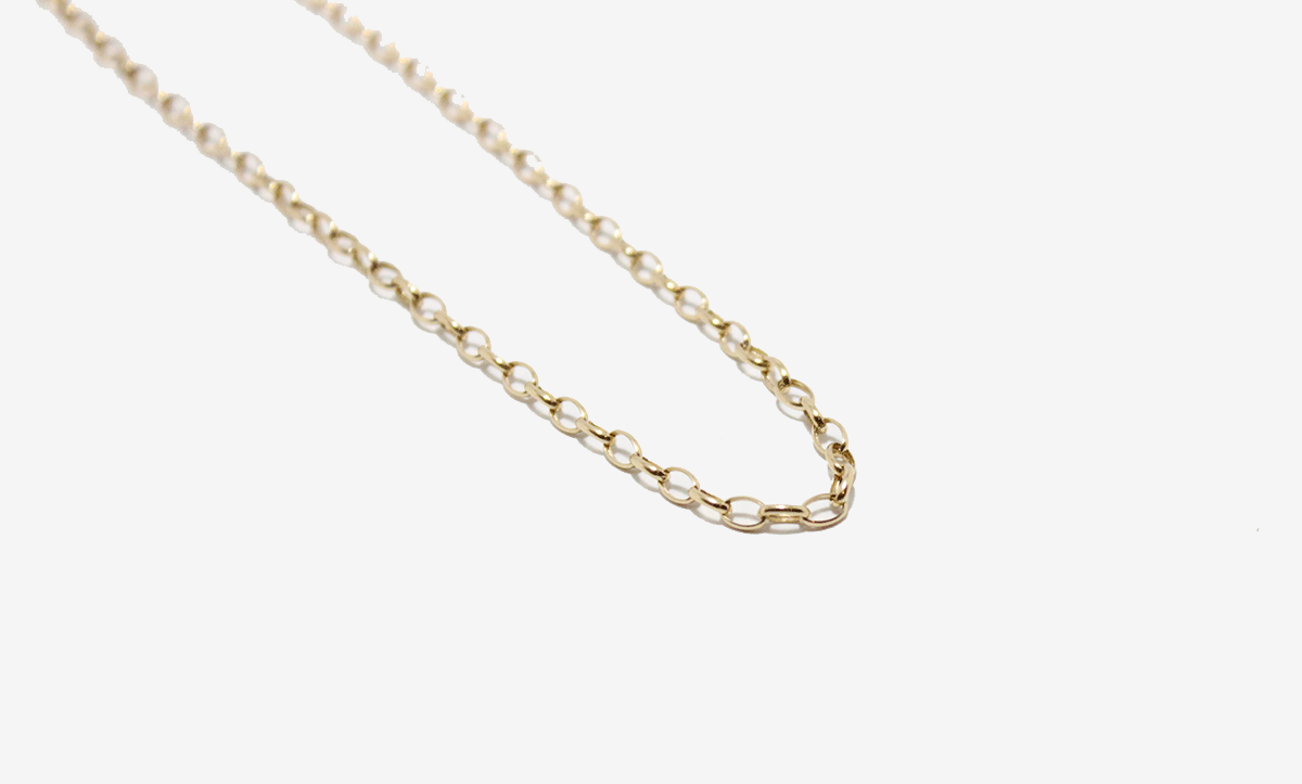 14k Gold Oval Link Chain Necklace