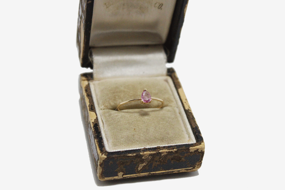 14k Gold Pink Sapphire Ring