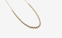 14k Gold Round Diamond Half Riviera Necklace