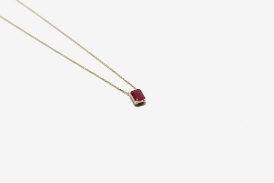 14k Gold Ruby Necklace