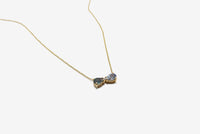 14k Gold Sapphire Bow Necklace