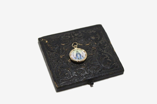 14k Gold Vintage Enamel Religious Medals