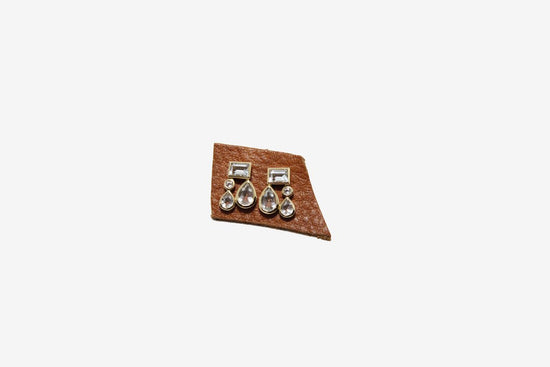 14k Gold White Topaz Stud Earrings