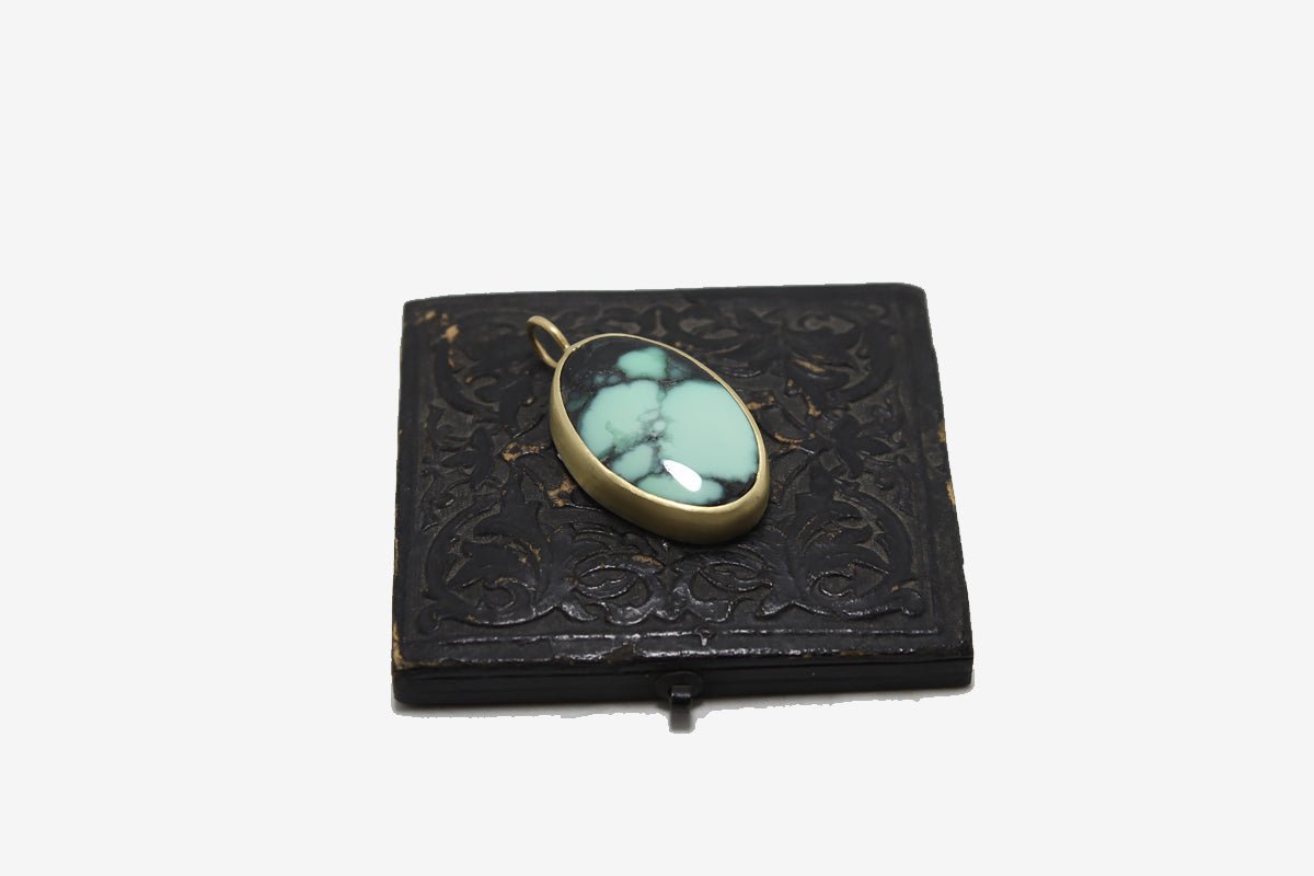 14k + Silver Variscite Bezel Pendant