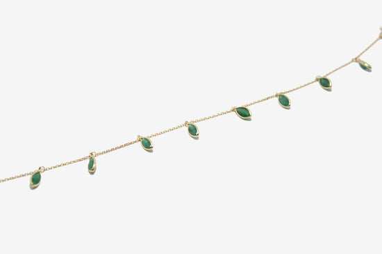 18k Gold Marquise Emerald Bracelet