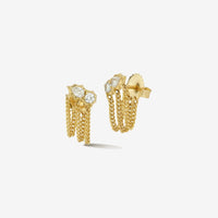 18k Gold Posey Chain Loop Earrings
