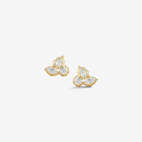 18k Gold Posey Cluster Stud Earrings
