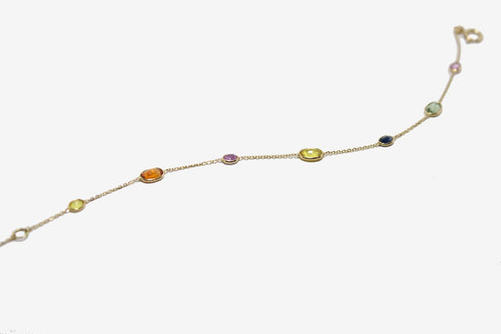 18k Gold Sapphire By The Yard Bracelet