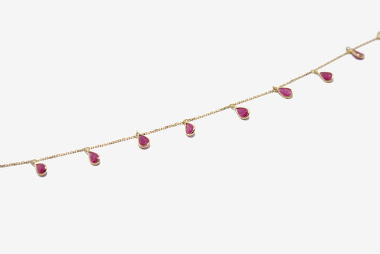 18k Gold Teardrop Ruby Bracelet