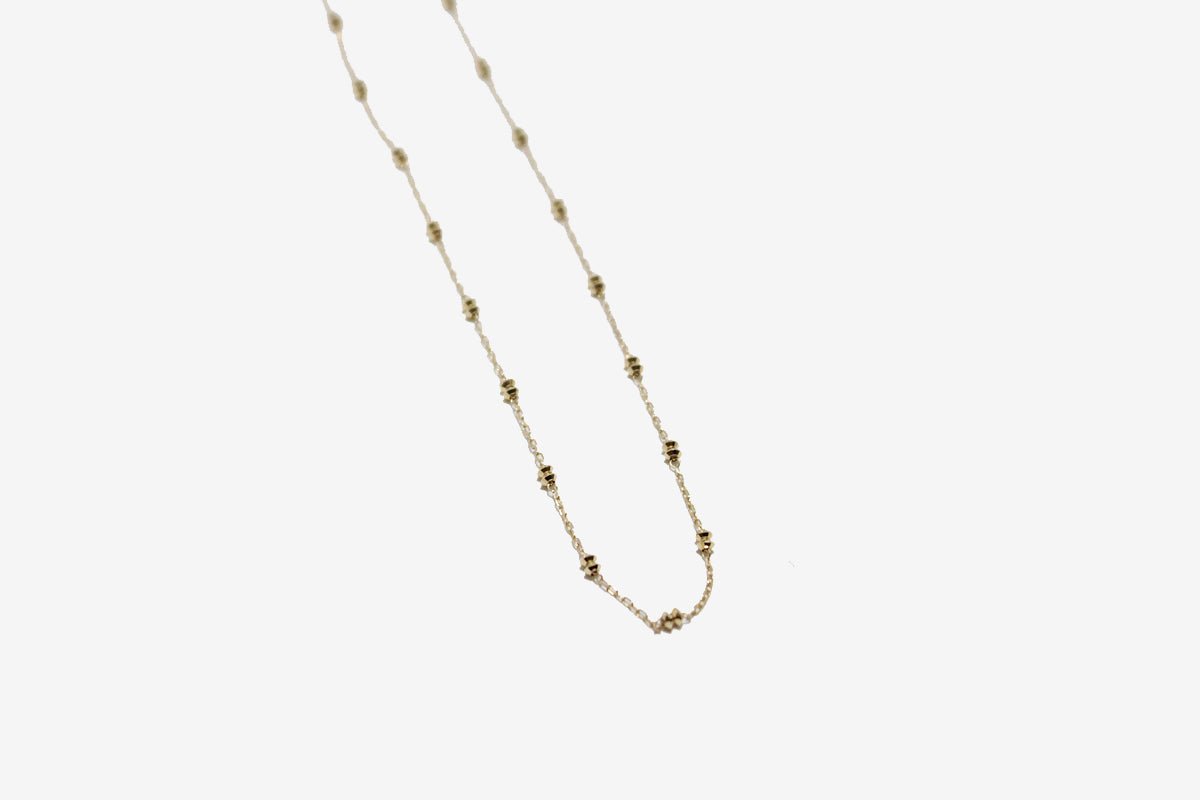 18k Spaced Duo Shimmer Bead Necklace