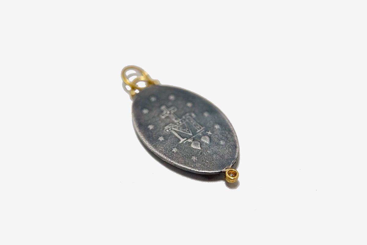 24k Gold + Oxidized Silver Santa Maria Pendant