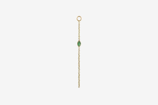 9k Gold Marquise Emerald Chain Plaque - Single