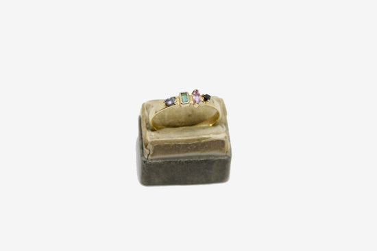 9k Gold Mixed Gemstone Ring