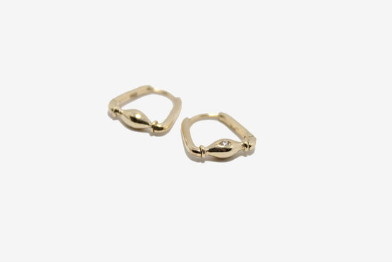 9k Gold Mudra Ojo Spinner Clicker Hoop Earrings
