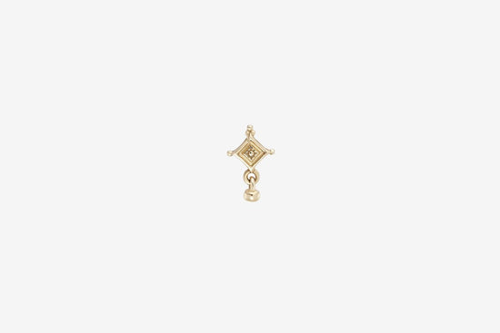 9k Gold Princess Dala Droplet Beaded Stud - Single Earring