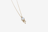 14k Gold Moonstone Jellyfish Necklace