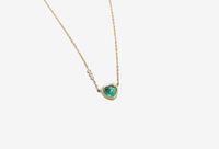 14k Gold Emerald Heart Necklace