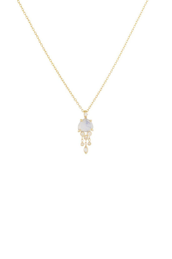 Celine Daoust 14k Gold Moonstone Jellyfish Necklace