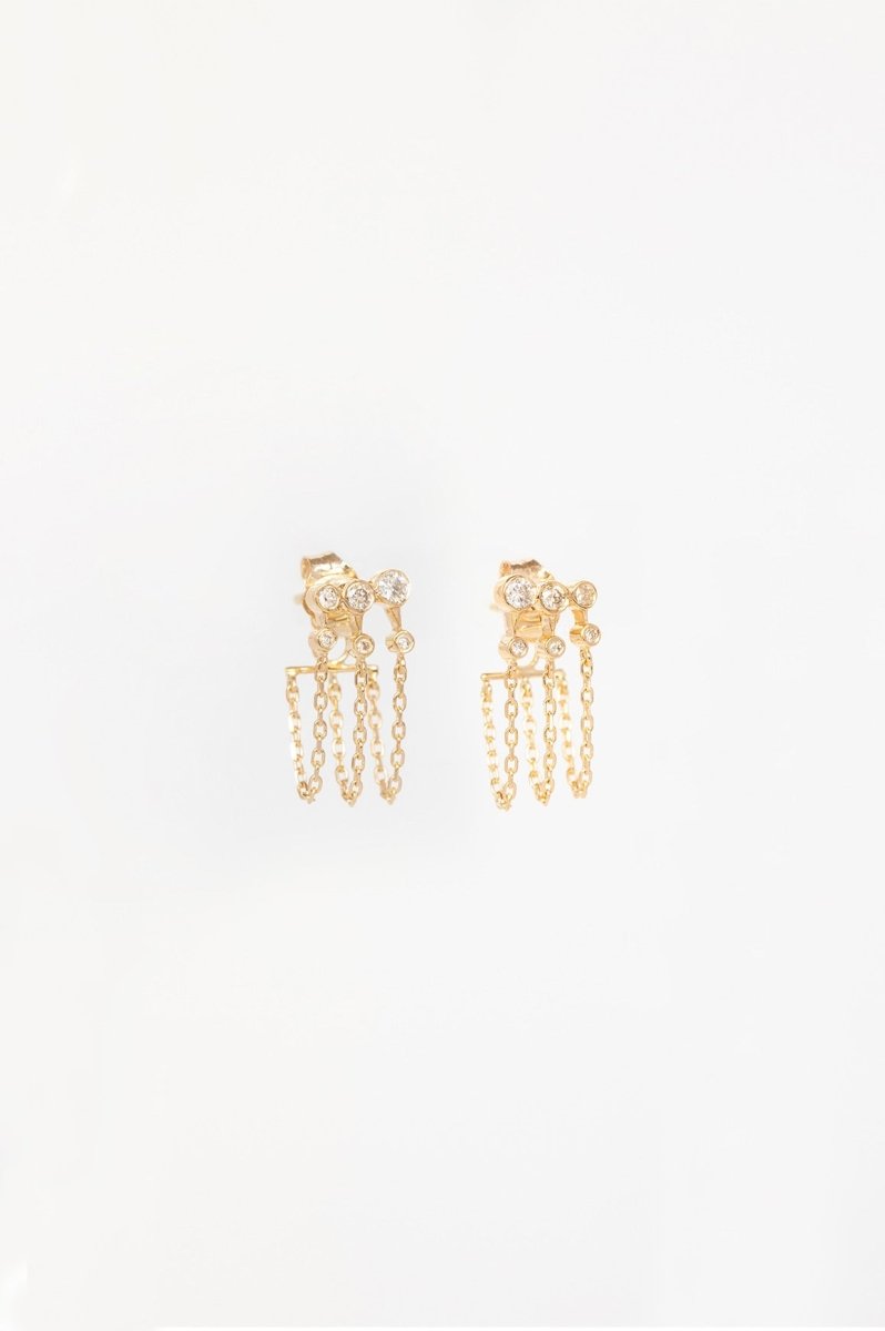 Celine Daoust Diamond Triple Chain Earrings