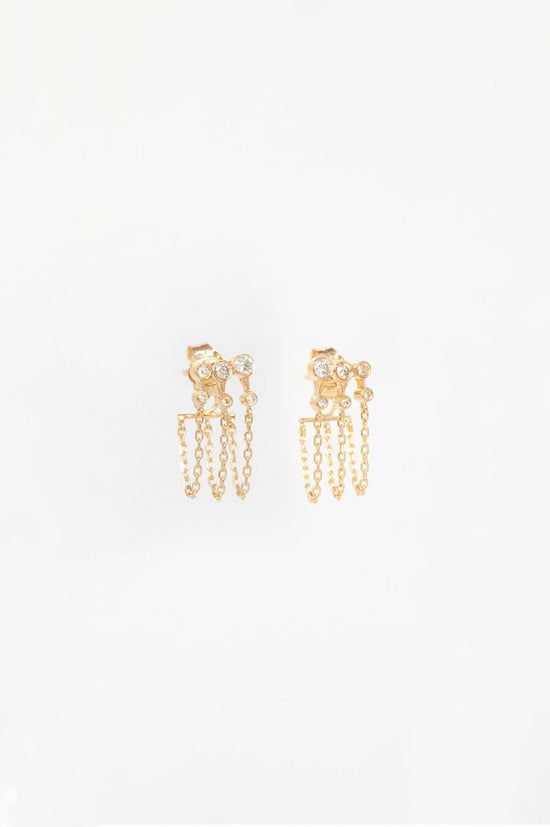 Celine Daoust Diamond Triple Chain Earrings