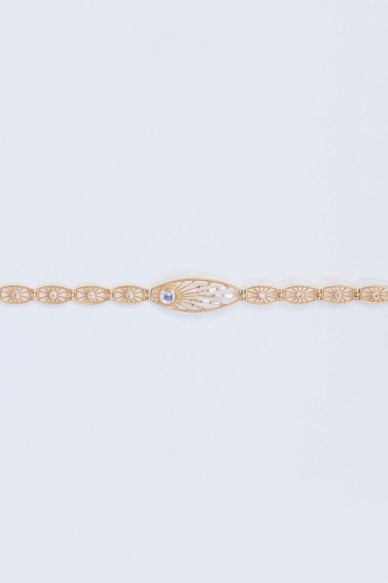 Celine Daoust Dream Maker Moonstone and Diamond Sun Articulated Bracelet